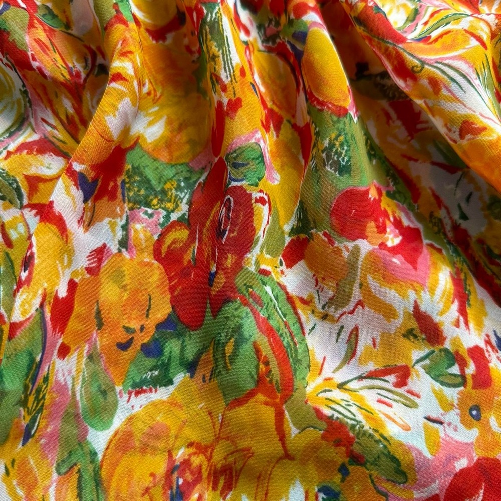🍑 VINTAGE FLORAL PAINTING PRINT  CAMISOLE 2 PIECE 🍑 - Picture 2 of 3